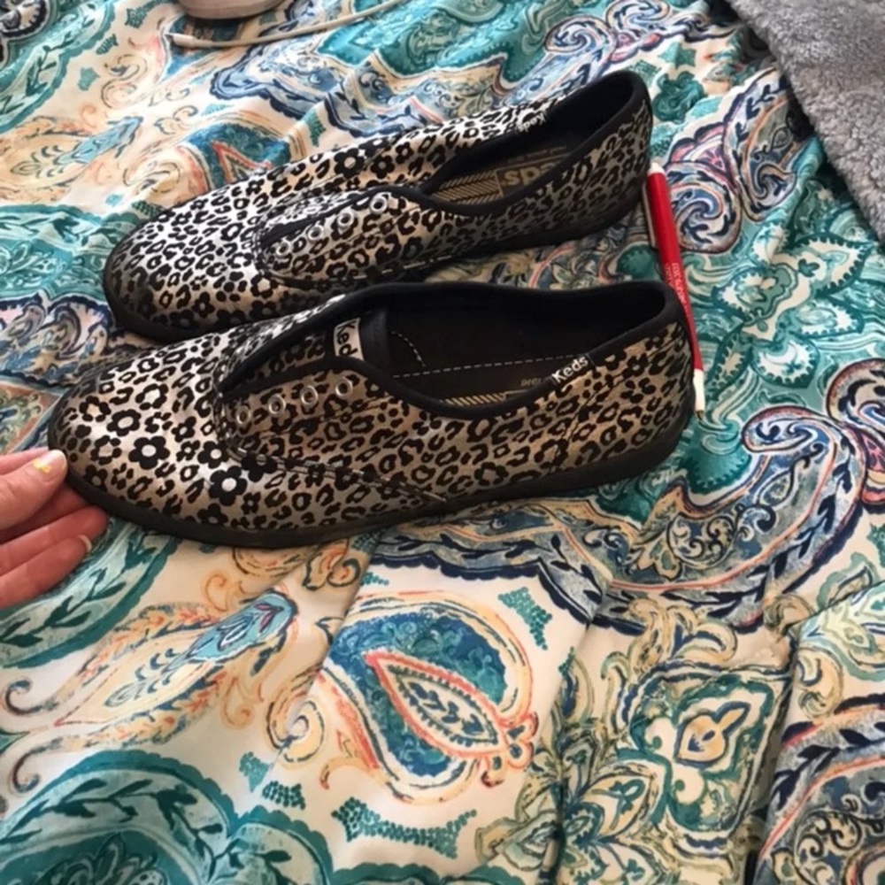 Keds with black and silver cheetah print